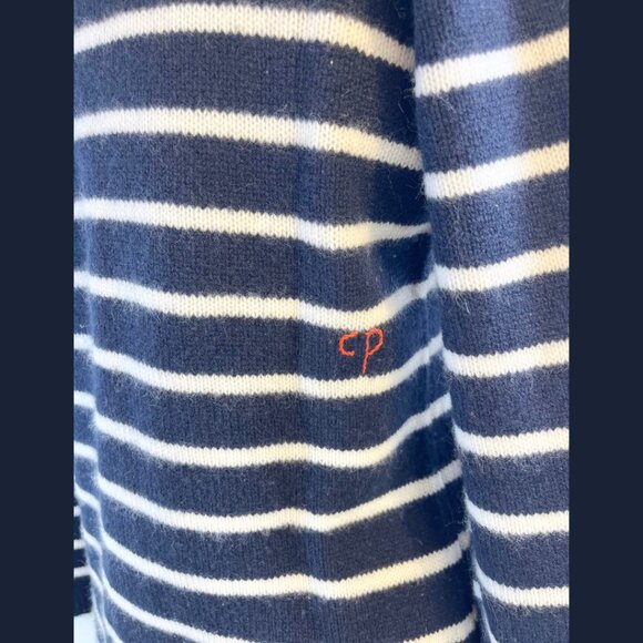 Chinti and Parker Blue and White Striped Cashmere Sweater - Size M - Picture 11 of 14